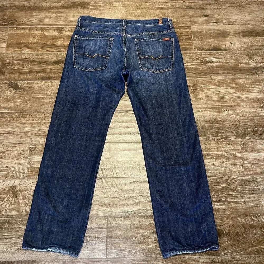 Seven For All Mankind Austyn Jeans Mens Size 36x32 Straight Leg Dark Wash